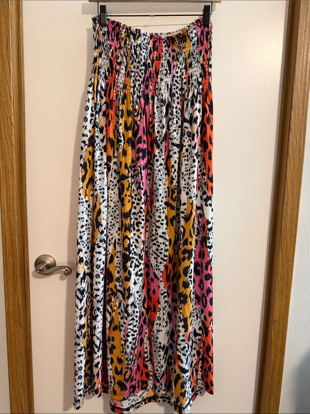 Derek Heart Multi-Color Leopard Print Smocked Waist Maxi Skirt - Picture 4 of 4